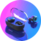 wireless earbuds and charging case